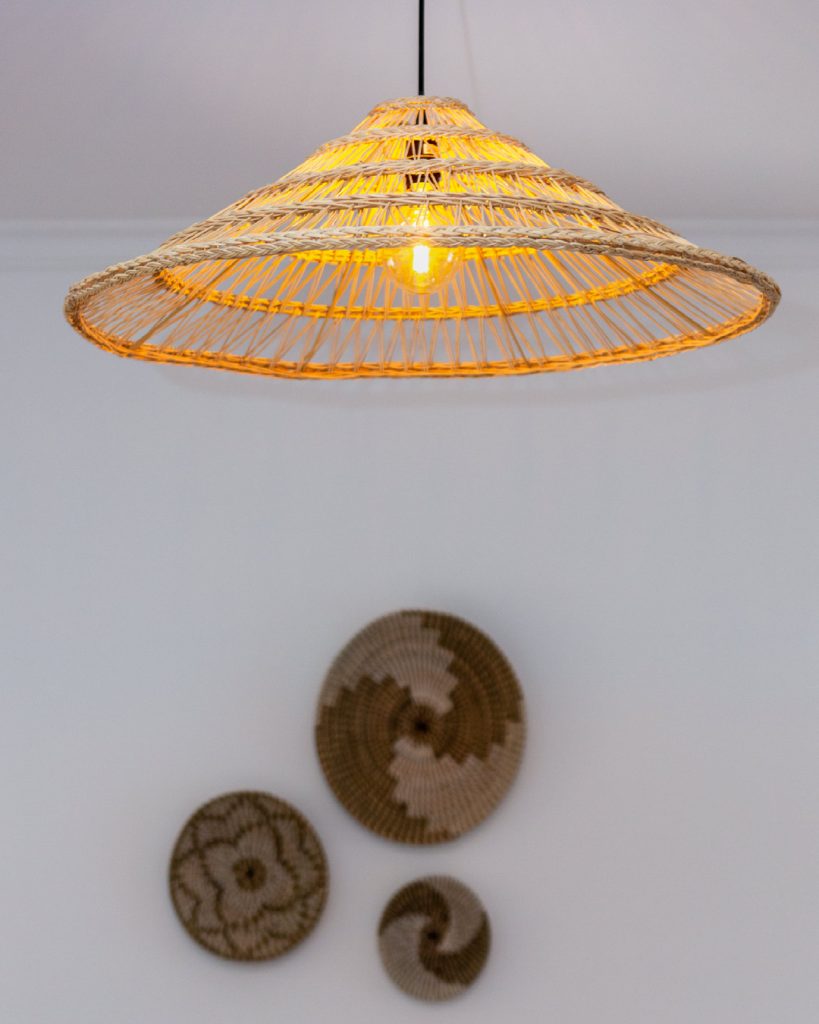 Modern coastal interior design rattan lampshade